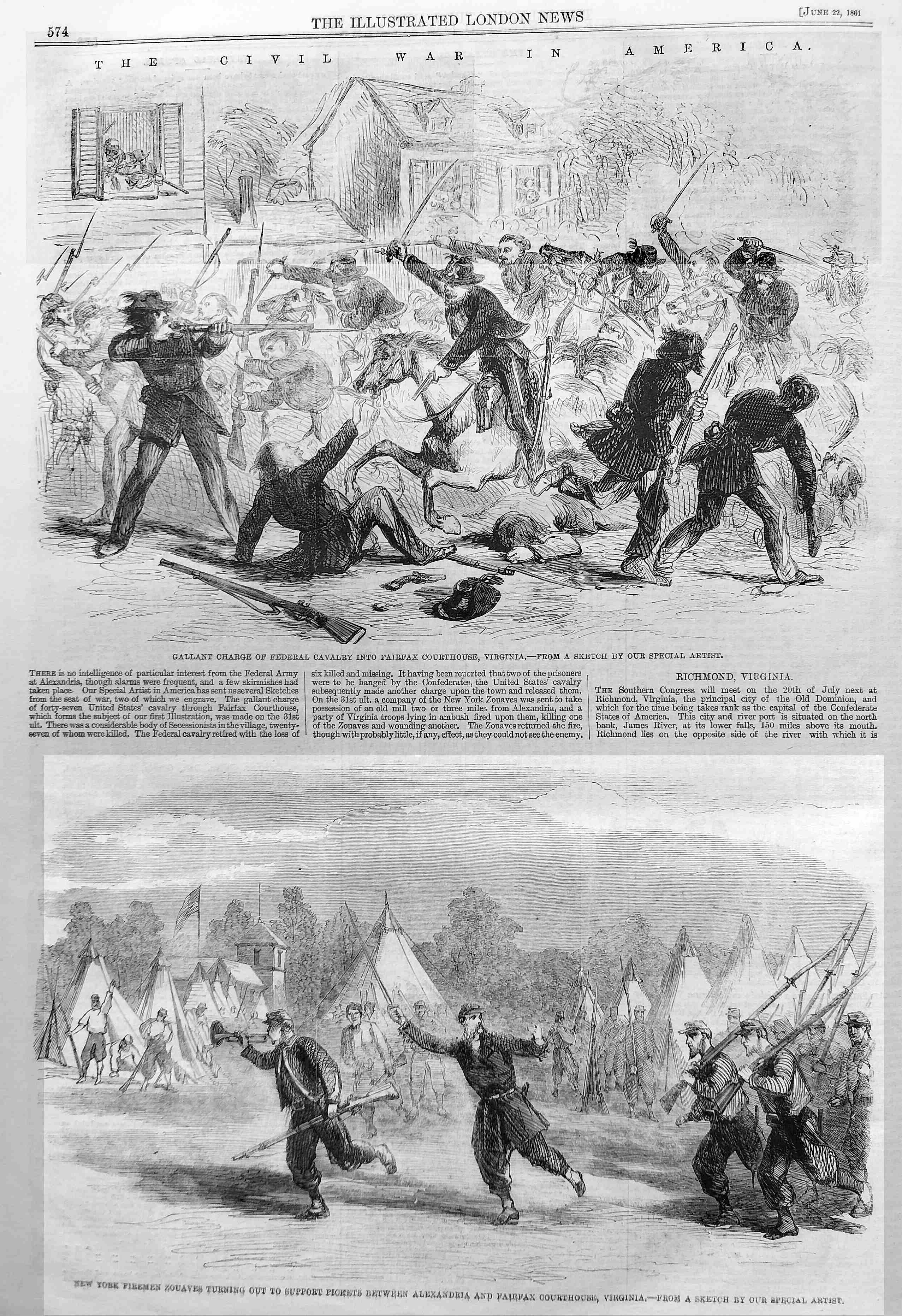 Federal Cavalry into Fairfax
